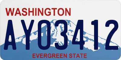 WA license plate AYO3412