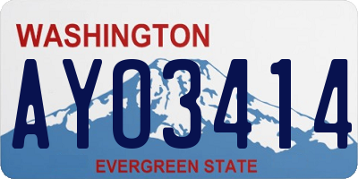 WA license plate AYO3414