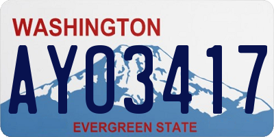 WA license plate AYO3417