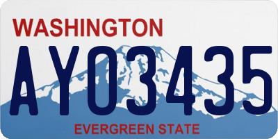 WA license plate AYO3435