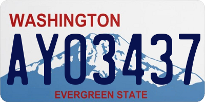 WA license plate AYO3437