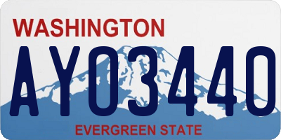 WA license plate AYO3440