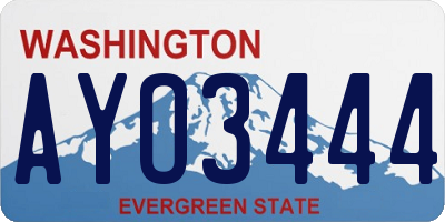 WA license plate AYO3444