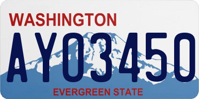 WA license plate AYO3450