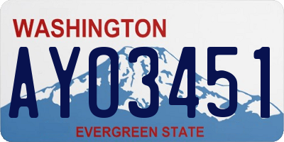 WA license plate AYO3451