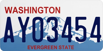 WA license plate AYO3454