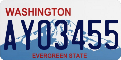WA license plate AYO3455