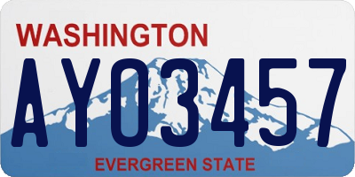 WA license plate AYO3457