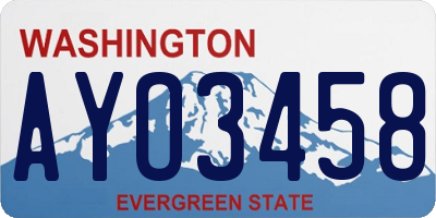 WA license plate AYO3458