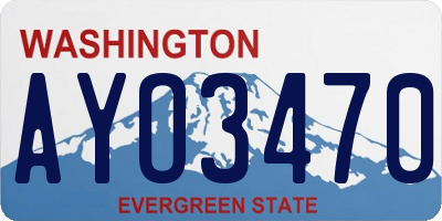 WA license plate AYO3470
