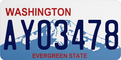 WA license plate AYO3478