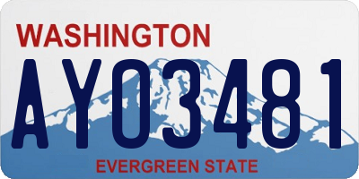 WA license plate AYO3481