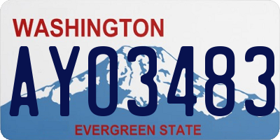 WA license plate AYO3483