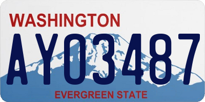 WA license plate AYO3487