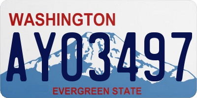 WA license plate AYO3497