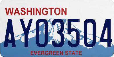 WA license plate AYO3504