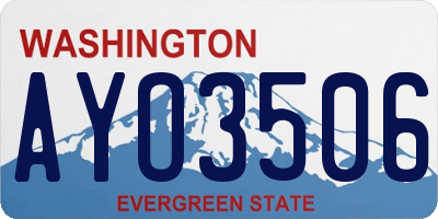 WA license plate AYO3506
