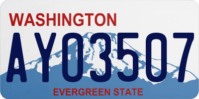 WA license plate AYO3507