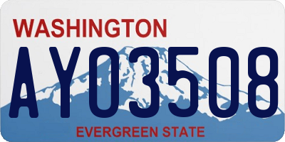 WA license plate AYO3508