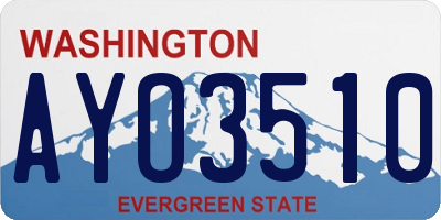 WA license plate AYO3510