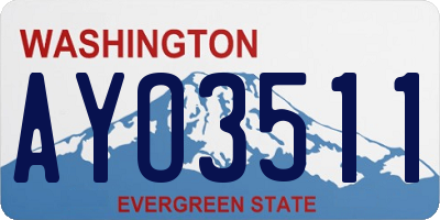 WA license plate AYO3511