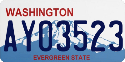 WA license plate AYO3523