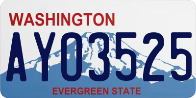 WA license plate AYO3525
