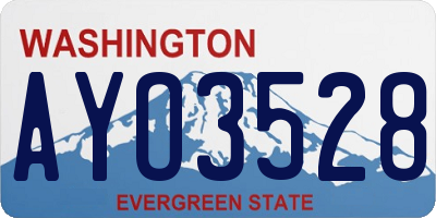 WA license plate AYO3528