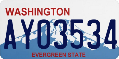 WA license plate AYO3534