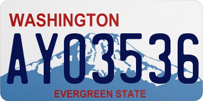 WA license plate AYO3536