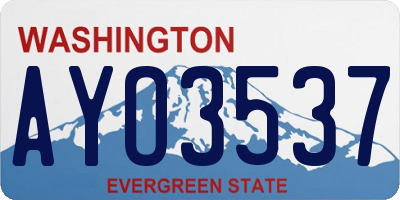 WA license plate AYO3537