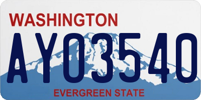 WA license plate AYO3540