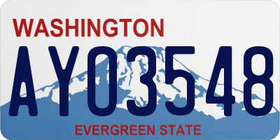 WA license plate AYO3548