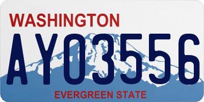 WA license plate AYO3556