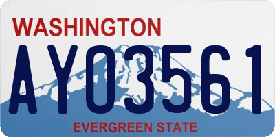 WA license plate AYO3561