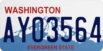 WA license plate AYO3564