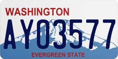 WA license plate AYO3577
