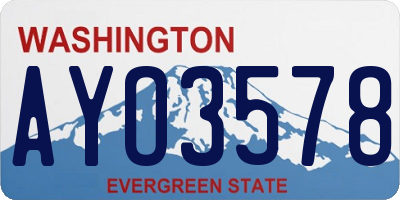 WA license plate AYO3578