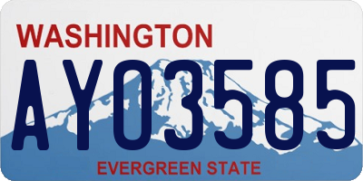 WA license plate AYO3585