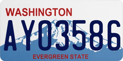 WA license plate AYO3586