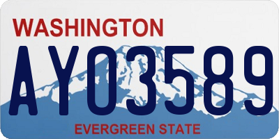 WA license plate AYO3589