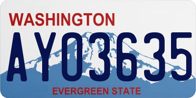WA license plate AYO3635