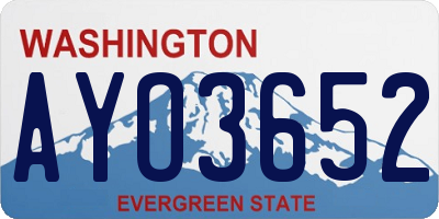 WA license plate AYO3652