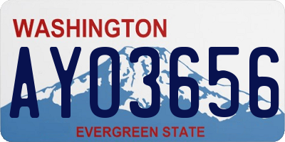 WA license plate AYO3656