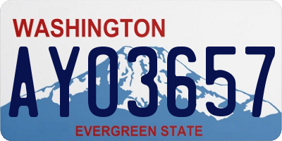 WA license plate AYO3657