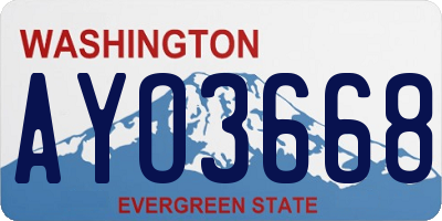WA license plate AYO3668