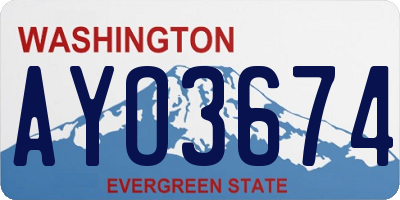 WA license plate AYO3674