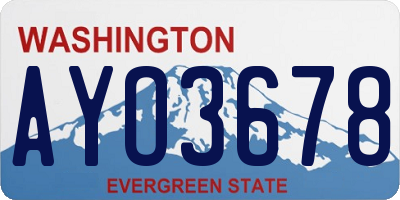 WA license plate AYO3678