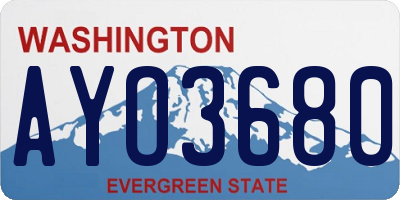 WA license plate AYO3680