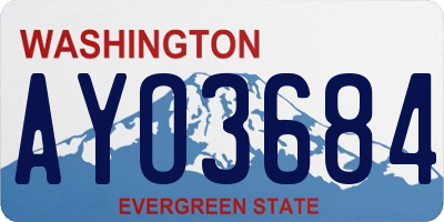 WA license plate AYO3684